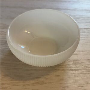 Classic White Ribbed Ceramic Serving Bowl